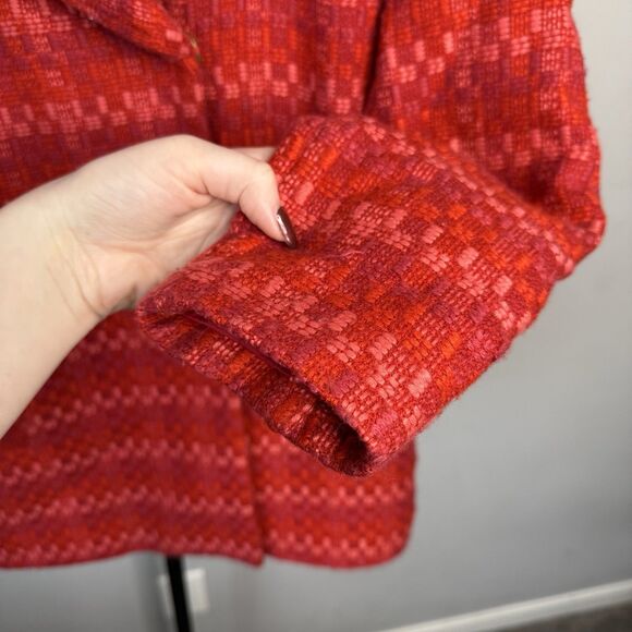 Cabi Scarlet Tweed Sloan Jacket Wool Blend Pink Red Style 3031 Size Small - Picture 6 of 12